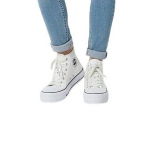 Rock & Candy Kassian High Top Platform Sneakers Womens 7.5 Fashion White Lace up